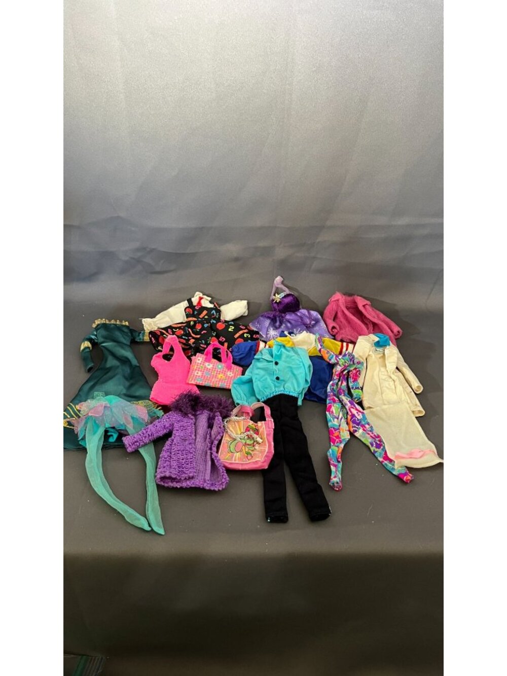 10 Barbie Size Doll Clothing Lot Mixed Styles Dresses Jackets Accessories "AS IS